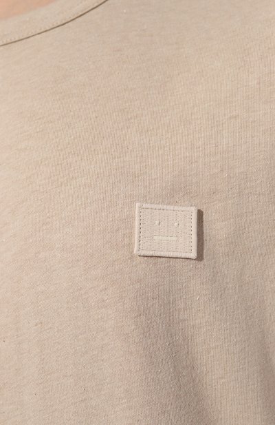Хлопковая футболка ACNE STUDIOS бежевого цвета по цене 17750 руб., арт. NASH FACE633, фото 5 Хлопковая футболка ACNE STUDIOS, арт. NASH FACE633, фото 5