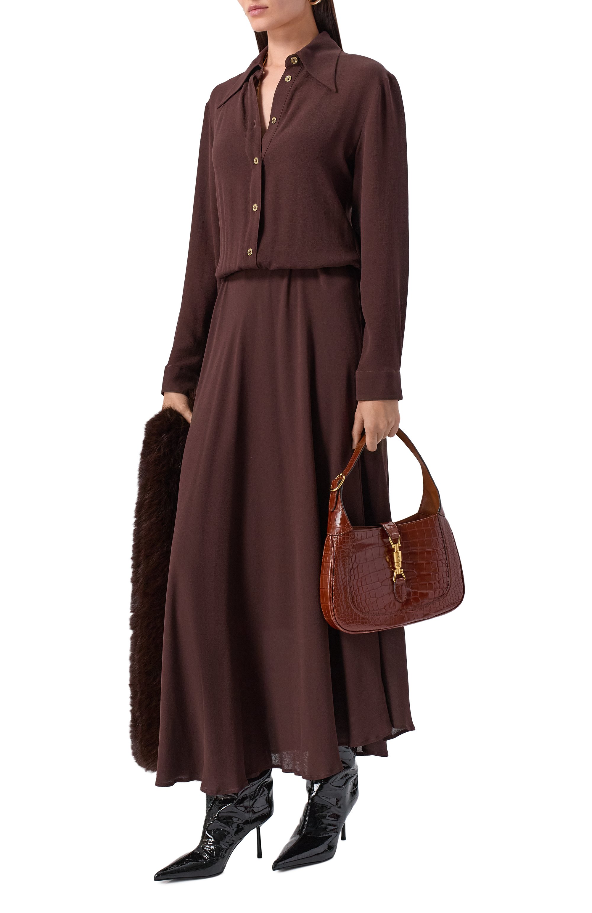 Сумка jackie 1961 small из кожи аллигатора GUCCI, арт. 636709 EV40G, фото 7