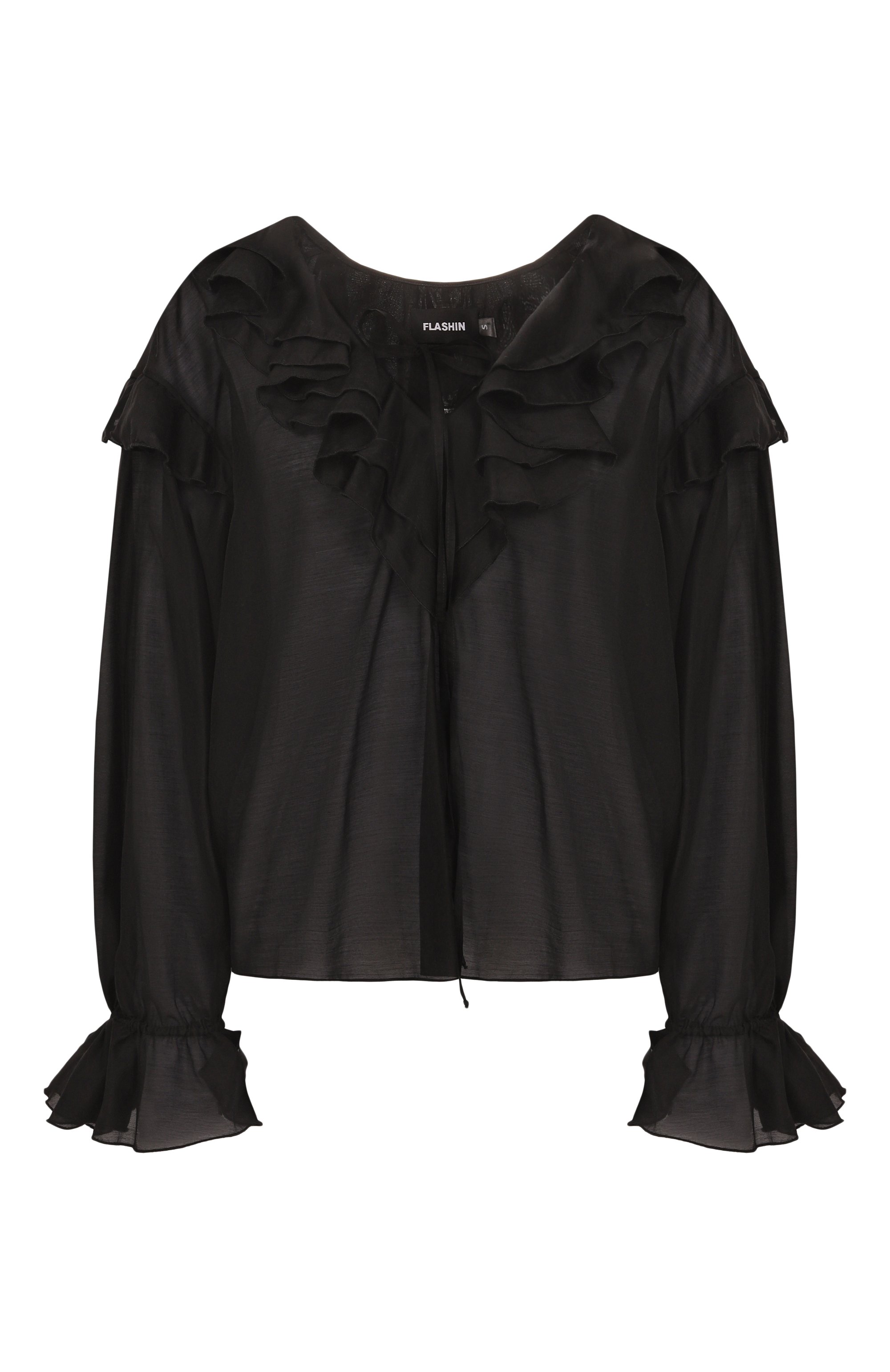 Блузка FLASHIN черного цвета по цене 32000 руб., арт. FC25BB, фото 1 Блузка FLASHIN, арт. FC25BB, фото 1