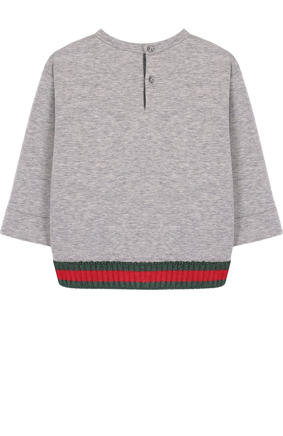 Хлопковый свитшот с бантом и металлизированной отделкой GUCCI серого цвета по цене 33650 руб., арт. 503947/X9073, фото 2 Хлопковый свитшот с бантом и металлизированной отделкой GUCCI, арт. 503947/X9073, фото 2