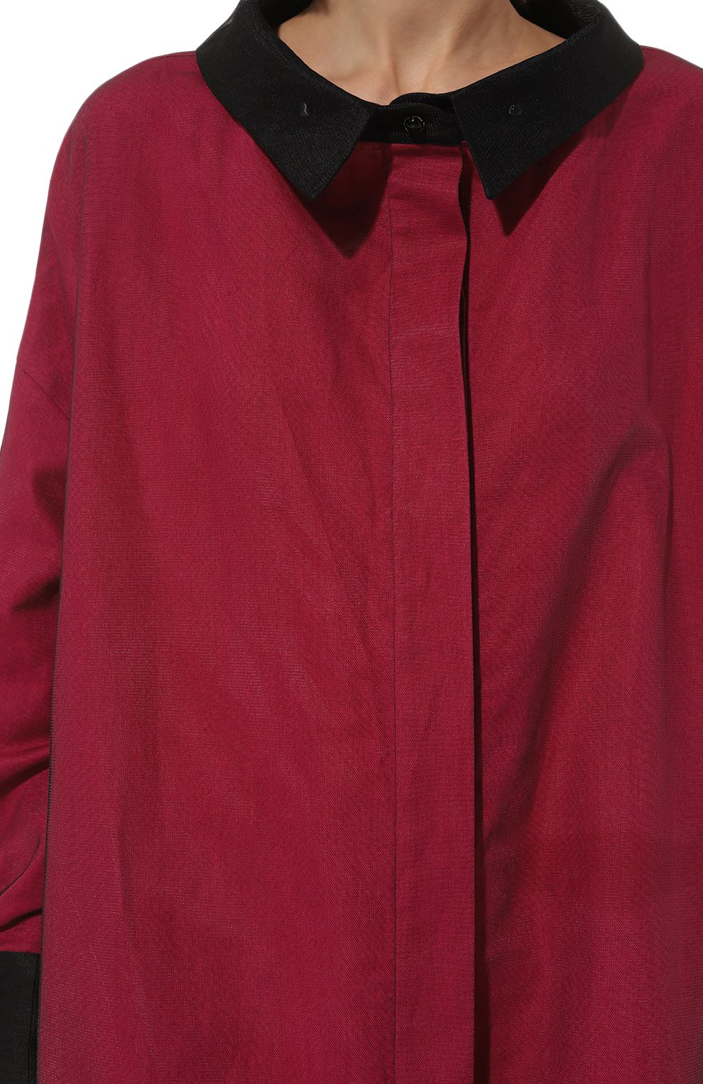 Платье изо льна и хлопка MIDGARD PARIS бордового цвета по цене 54000 руб., арт. B42704, фото 5 Платье изо льна и хлопка MIDGARD PARIS, арт. B42704, фото 5