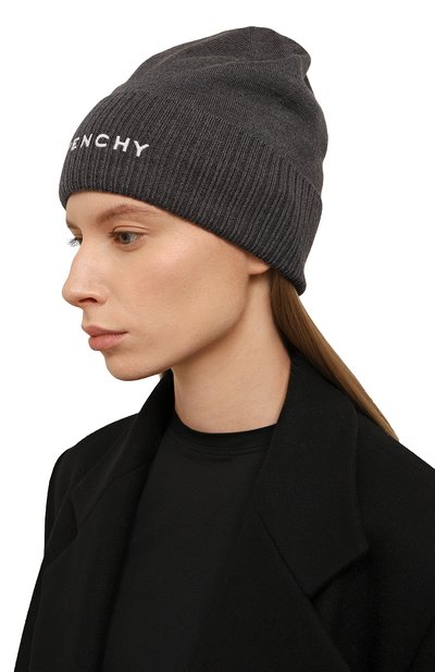 Шерстяная шапка GIVENCHY темно-серого цвета по цене 34950 руб., арт. GWCAPP/U2476, фото 2 Шерстяная шапка GIVENCHY, арт. GWCAPP/U2476, фото 2