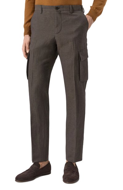 Брюки-карго из шерсти и льна CORNELIANI, арт. 254L02-2514164, фото 3