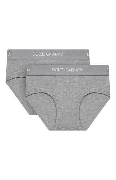 Комплект из двух хлопковых трусов DOLCE & GABBANA серого цвета по цене 4950 руб., арт. L4J700/G70CT, фото 1 Комплект из двух хлопковых трусов DOLCE & GABBANA, арт. L4J700/G70CT, фото 1