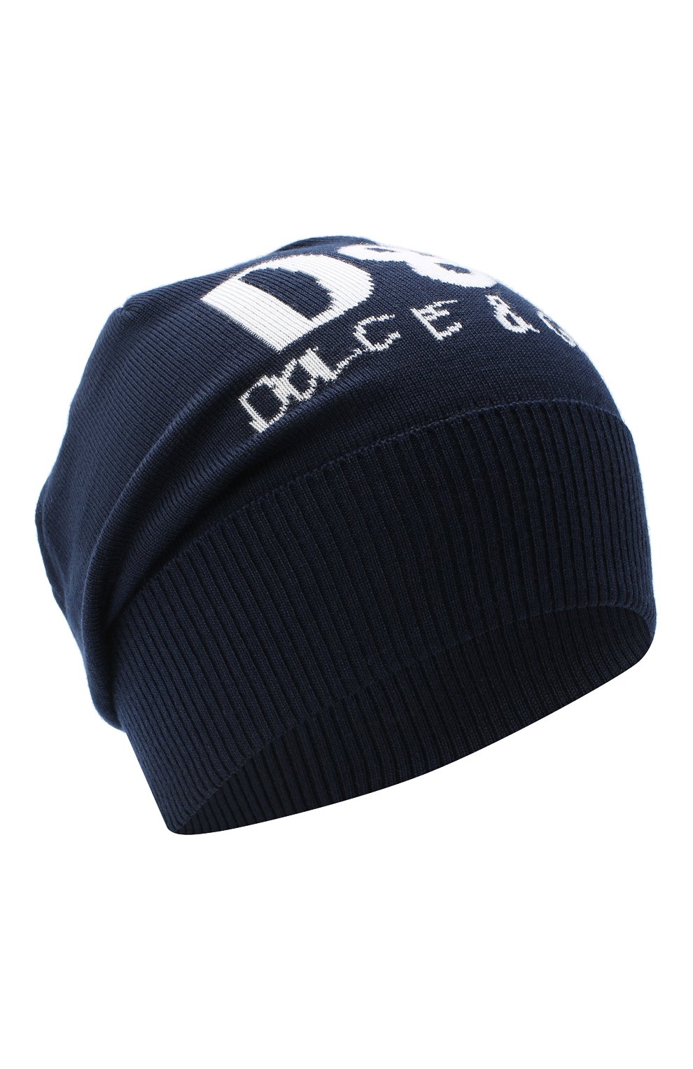 Шерстяная шапка DOLCE & GABBANA темно-синего цвета по цене 17750 руб., арт. LBKH51/JAVYK, фото 1 Шерстяная шапка DOLCE & GABBANA, арт. LBKH51/JAVYK, фото 1