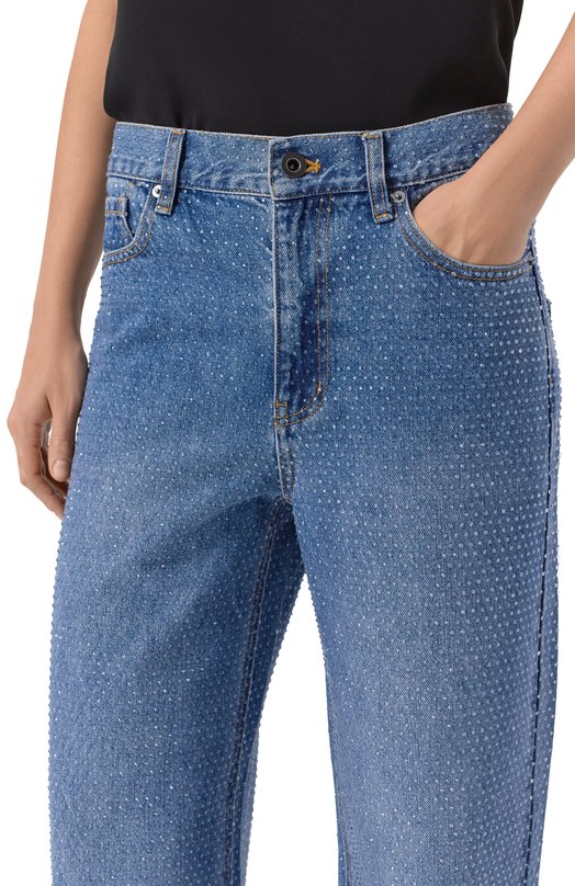 Джинсы с отделкой стразами  self-portrait RS26813PABL Голубой  RS26813PABL Фото 5