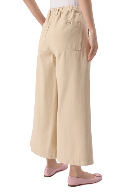 Хлопковые брюки WEEKEND MAX MARA кремового цвета по цене 26350 руб., арт. DISC0, фото 4 Хлопковые брюки WEEKEND MAX MARA, арт. DISC0, фото 4