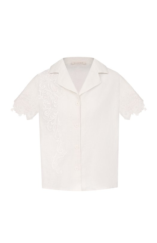 Рубашка изо льна и вискозы Maurizio W07220781 Белый W07220781