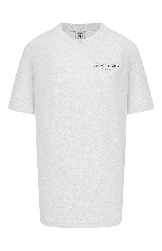 Хлопковая футболка Sporty and Rich T004368329GY03 Серый T004368329GY03