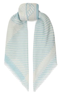 Женская льняная шаль GIORGIO ARMANI голубого цвета, арт. GW000095/AF10161 | Фото 1 (Материал: Текстиль, Лен; Нос: Не проставлено)
