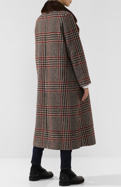 Шерстяное пальто с меховым воротником SIMONETTA RAVIZZA, арт. AZZURRA3/SC04, фото 4