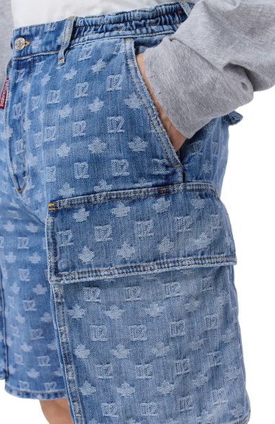 Джинсовые шорты DSQUARED2 синего цвета по цене 69950 руб., арт. S74MU0980/D30023, фото 5 Джинсовые шорты DSQUARED2, арт. S74MU0980/D30023, фото 5