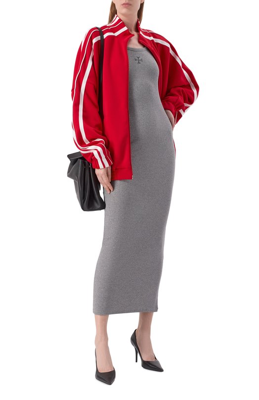 Хлопковое платье VETEMENTS WE76DR539G/1202 RIB Серый  WE76DR539G/1202 RIB Фото 2