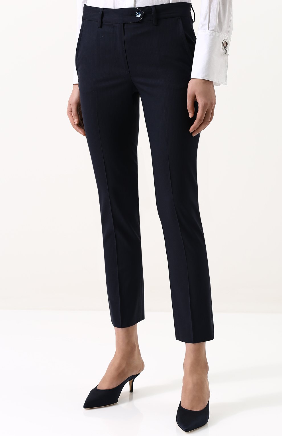 Укороченные однотонные брюки из шерсти KITON, арт. D38103K07P0122000, фото 3