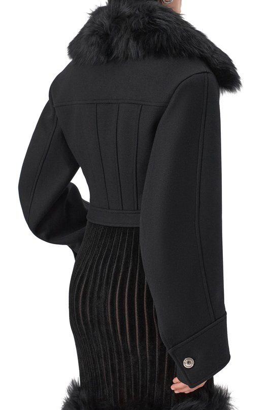 Шерстяное полупальто Blumarine 4S036A Чёрный  4S036A Фото 4