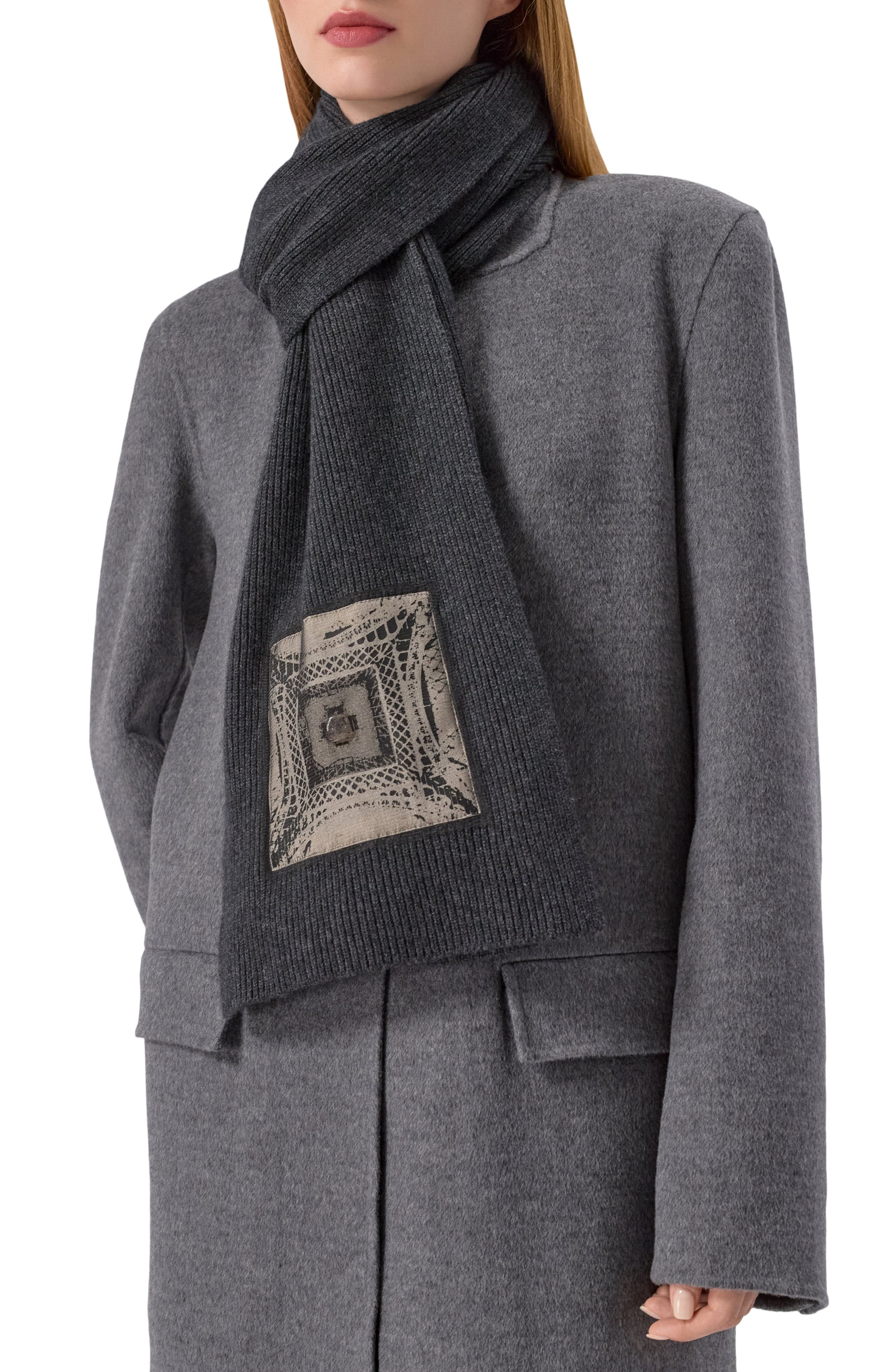 Шарф вертикаль из шерсти и кашемира MIDGARD PARIS, арт. SF83WL-OS-BK, фото 2