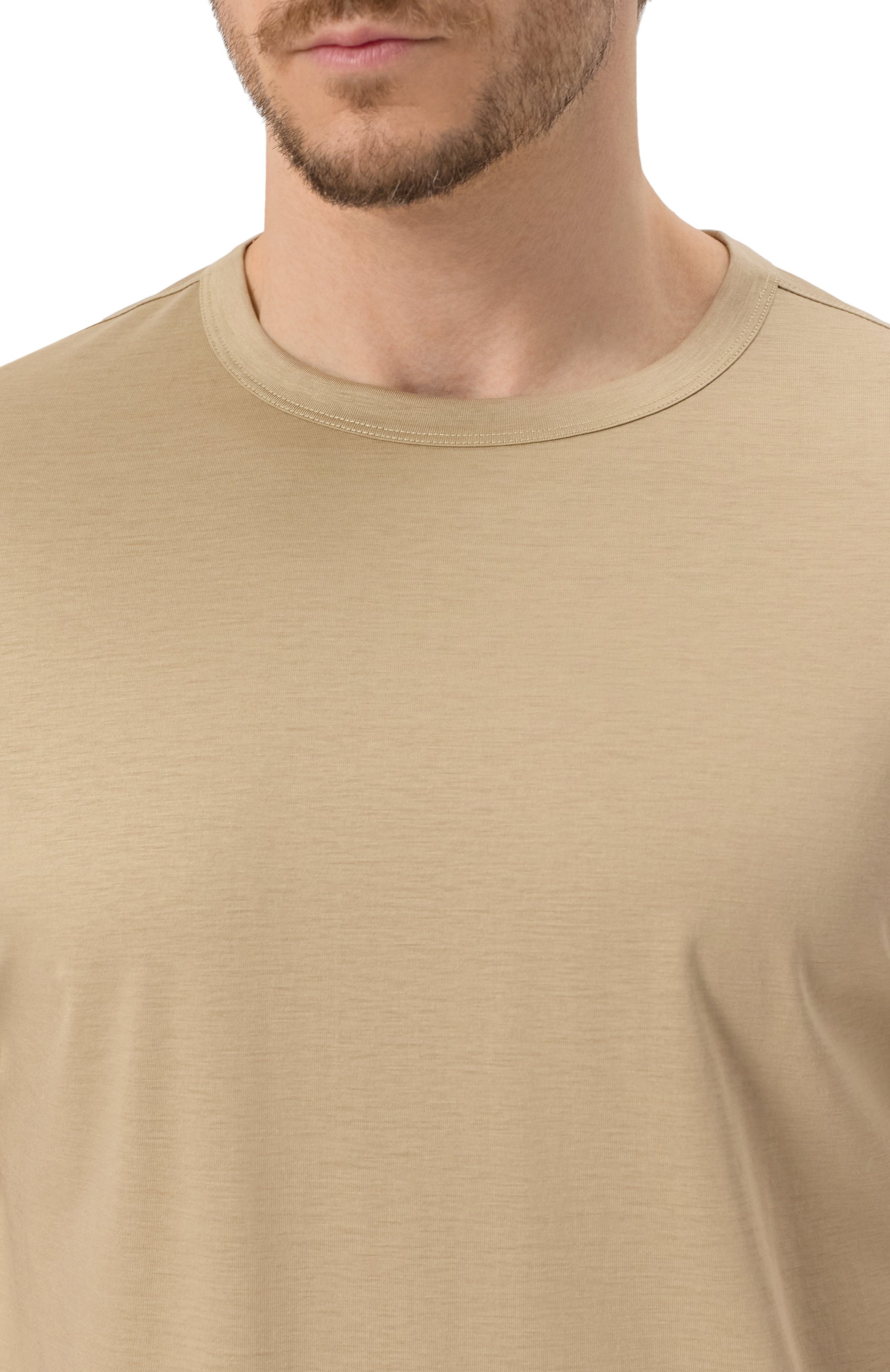 Футболка из лиоцелла и хлопка BOSS бежевого цвета по цене 14950 руб., арт. 50513674, фото 5 Футболка из лиоцелла и хлопка BOSS, арт. 50513674, фото 5