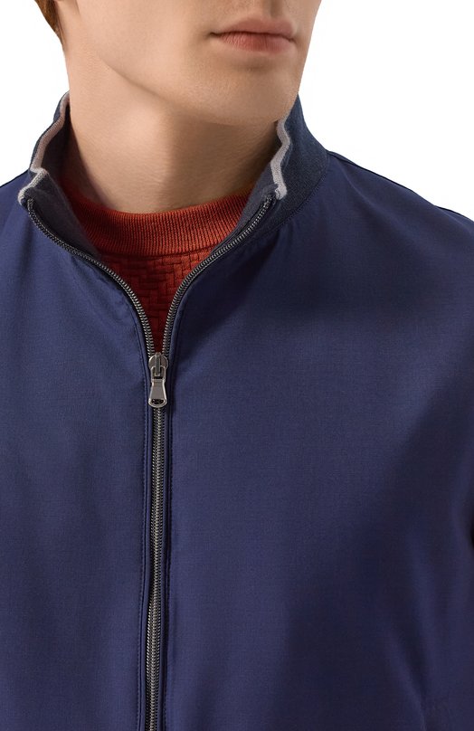 Шерстяной бомбер Sartoria Latorre CTS062/UJ0935 Синий  CTS062/UJ0935 Фото 5