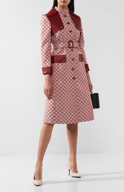 Хлопковое пальто с поясом и воротником-стойкой GUCCI, арт. 516421/ZLZ43, фото 2