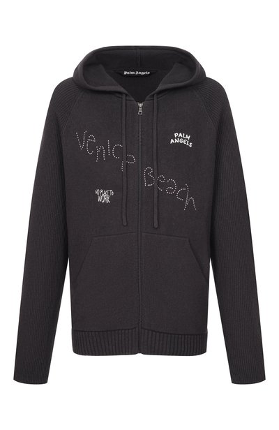 Мужской кардиган из вискозы и льна PALM ANGELS, арт. PAMHU003KN001