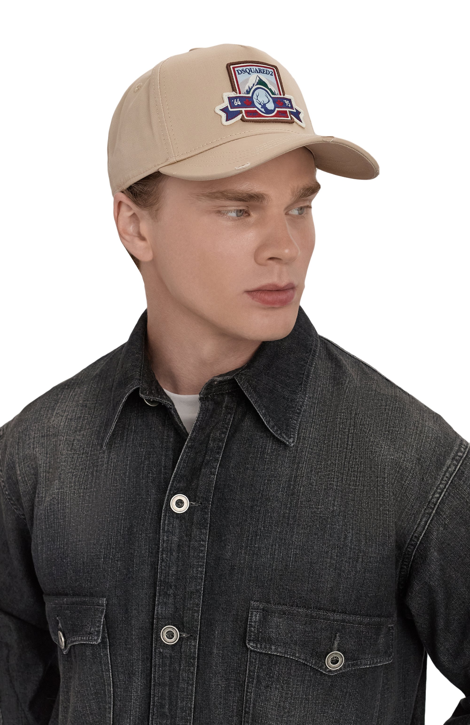 Хлопковая бейсболка DSQUARED2 бежевого цвета по цене 29600 руб., арт. BCM0927/05C00001, фото 2 Хлопковая бейсболка DSQUARED2, арт. BCM0927/05C00001, фото 2