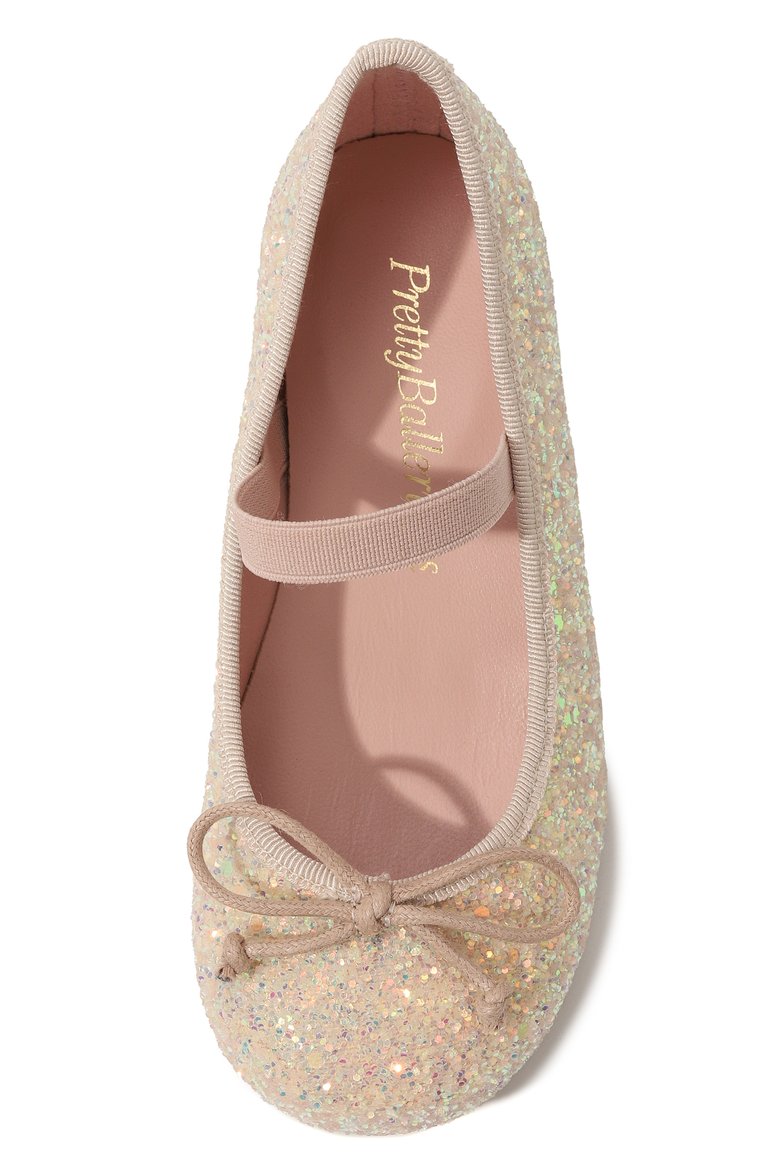 Детские туфли PRETTY BALLERINAS золотого цвета, арт. 48807 | Фото 4 (Нос: Не проставлено; Материал внутренний: Натуральная кожа; Материал внешний: Текстиль)