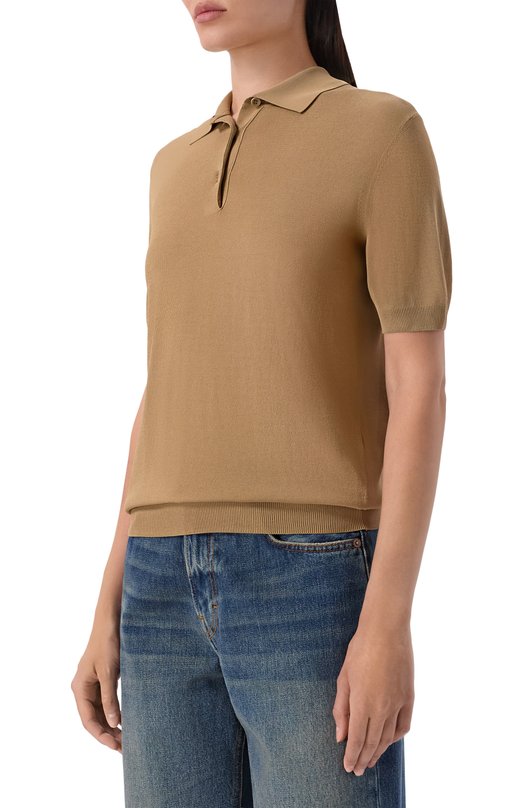 Поло из вискозы Petar Petrov S26K2 Бежевый  S26K2 Фото 3