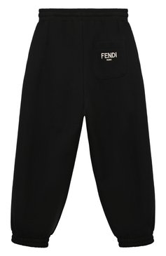 Детские хлопковые джоггеры FENDI черного цвета, арт. JUF065/AJ2U/3-6 | Фото 2 (Нос: Не проставлено; Материал внешний: Хлопок; Мальчики Кросс-КТ: Джоггеры-одежда; Ростовка одежда: 7 лет | 122 см)