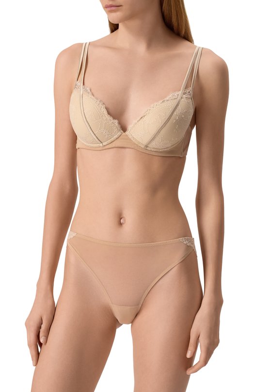 Шелковый бюстгальтер с чашкой пуш-ап C.alla CL0355 RE Бежевый  CL0355 RE Фото 2