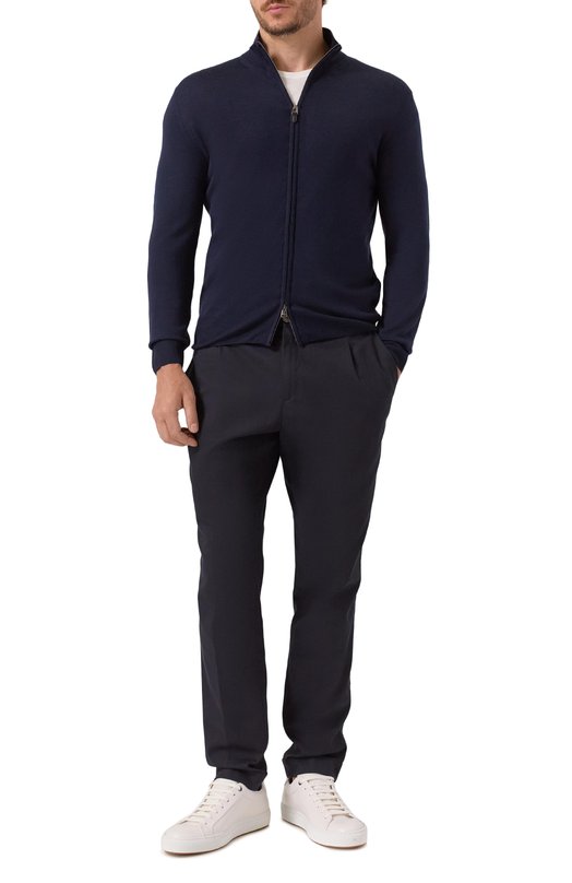 Шерстяной кардиган Canali C0022B/MK01149 Синий  C0022B/MK01149 Фото 2