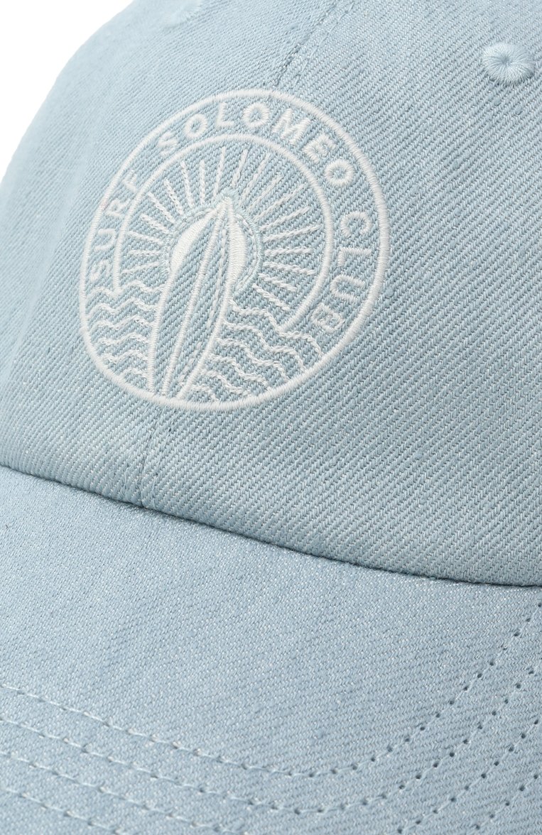 Детская льняная бейсболка BRUNELLO CUCINELLI голубого цвета, арт. BR489W329B | Фото 3 (Нос: Не проставлено; Автоматизация состава: Проставлено; Материал: Текстиль, Лен)