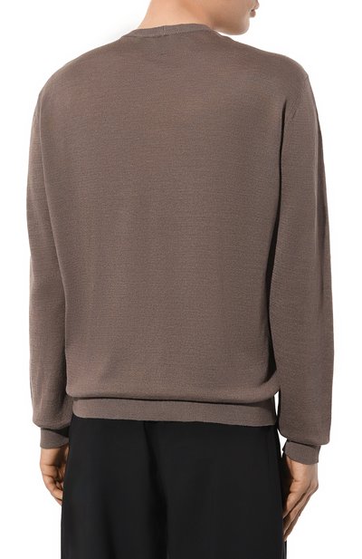 Джемпер изо льна и шелка GIORGIO ARMANI коричневого цвета по цене 87550 руб., арт. 3DSMB2/SMB2Z, фото 4 Джемпер изо льна и шелка GIORGIO ARMANI, арт. 3DSMB2/SMB2Z, фото 4