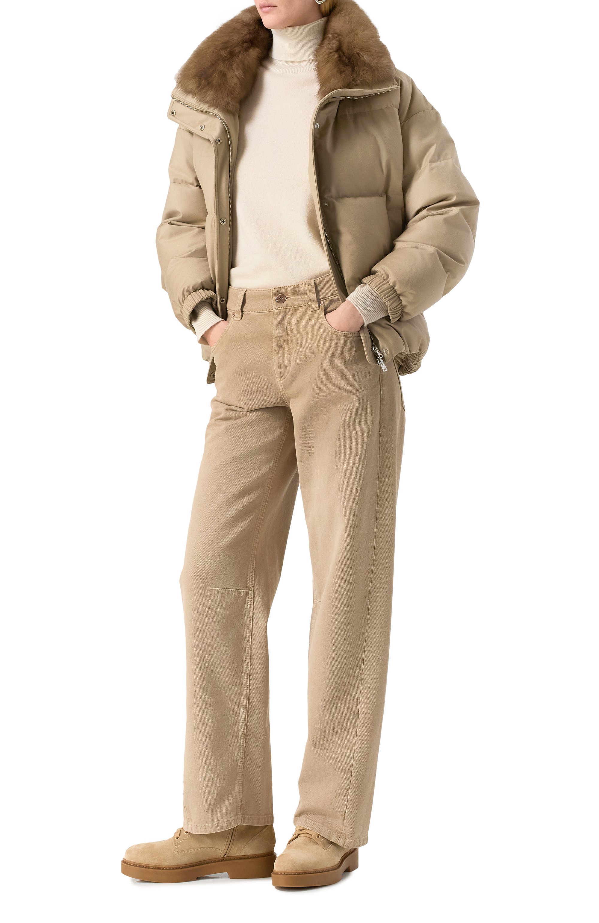 Пуховик с отделкой из соболя YVES SALOMON, арт. 24WYV02766W02W, фото 2