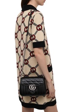 Женская сумка gg marmont 2.0 mini GUCCI черного цвета, арт. 583571/UM8AN | Фото 7 (Размер: mini; Материал: Натуральная кожа; Ремень/цепочка: На ремешке; Сумки-технические: Сумки top-handle; Драгоценные камни: Проставлено; Материал сплава: Проставлено)