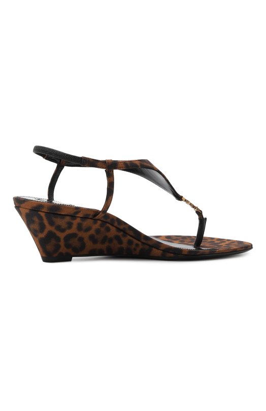 Текстильные босоножки Cassandra 40 Saint Laurent 825279/AAC9R Леопардовый  825279/AAC9R Фото 5