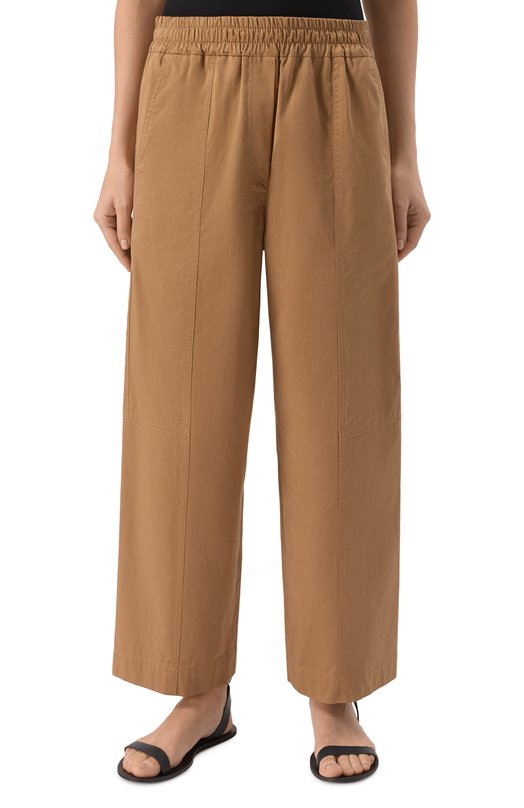 Хлопковые брюки Weekend Max Mara MILVA Коричневый  MILVA Фото 3