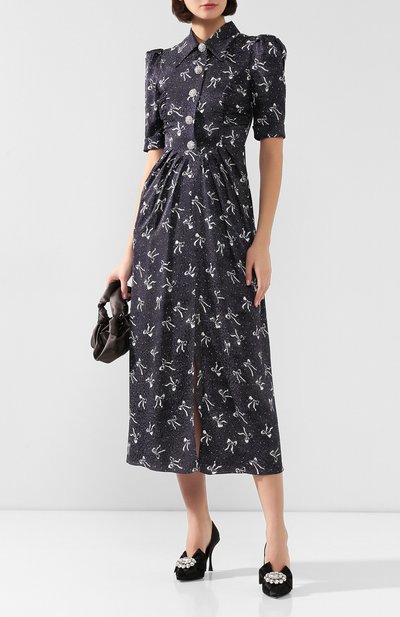 Шелковое платье ALESSANDRA RICH синего цвета по цене 129500 руб., арт. FAB1870-F2541, фото 2 Шелковое платье ALESSANDRA RICH, арт. FAB1870-F2541, фото 2