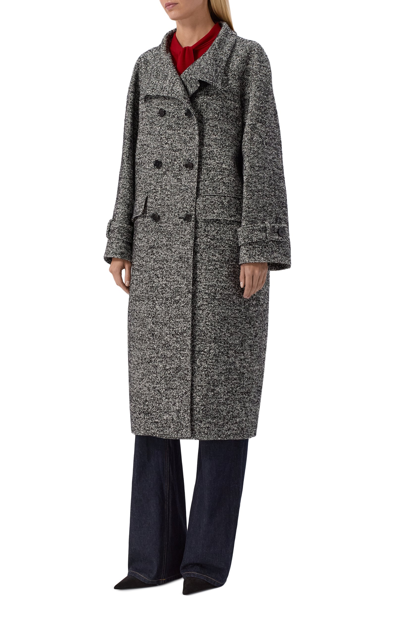 Пальто из шерсти и шелка DOLCE & GABBANA серого цвета по цене 473500 руб., арт. F0W6VT/FMZAK, фото 3 Пальто из шерсти и шелка DOLCE & GABBANA, арт. F0W6VT/FMZAK, фото 3