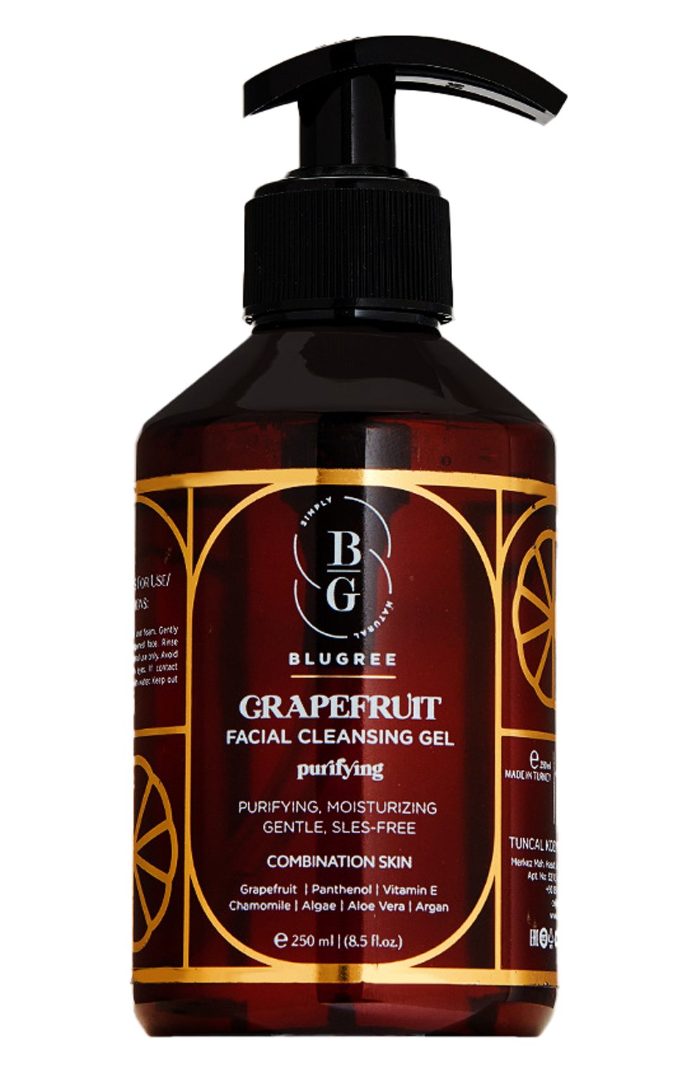 Очищающий гель для лица грейпфрут grapefruit facial cleansing gel (250ml) BLUGREE бесцветного цвета по цене 2200 руб., арт. 8682983900410, фото 1 Очищающий гель для лица грейпфрут grapefruit facial cleansing gel (250ml) BLUGREE, арт. 8682983900410, фото 1