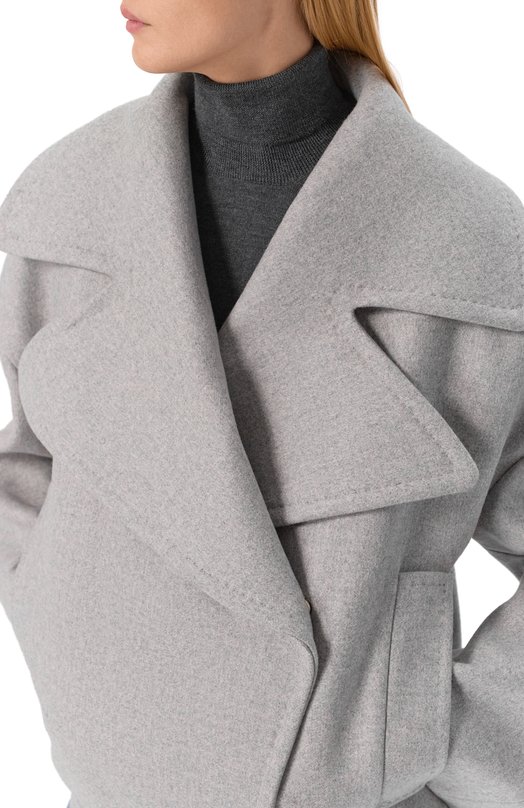 Полупальто из шерсти и кашемира Balmain FF0UA140/WD24 Серый  FF0UA140/WD24 Фото 5