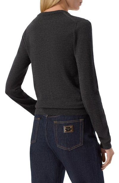 Кашемировый пуловер DOLCE & GABBANA темно-серого цвета по цене 254000 руб., арт. FXY43T/JBW2R, фото 4 Кашемировый пуловер DOLCE & GABBANA, арт. FXY43T/JBW2R, фото 4