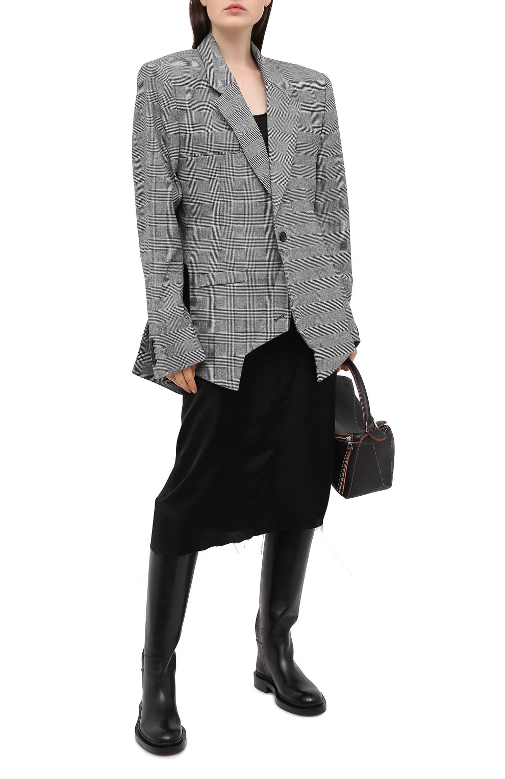 Шерстяной жакет VETEMENTS, арт. WAH21JA023 1204/BLACK / WHITE CHECK, фото 3