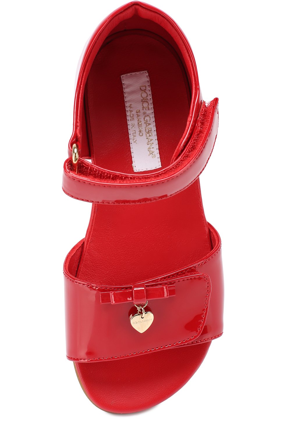 Лаковые босоножки с бантом и подвеской DOLCE & GABBANA красного цвета по цене 23150 руб., арт. 0132/D20045/A1328, фото 4 Лаковые босоножки с бантом и подвеской DOLCE & GABBANA, арт. 0132/D20045/A1328, фото 4