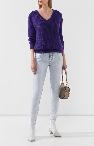 Свитер ERMANNO ERMANNO SCERVINO фиолетового цвета по цене 45400 руб., арт. 45T MG71 AME, фото 2 Свитер ERMANNO ERMANNO SCERVINO, арт. 45T MG71 AME, фото 2