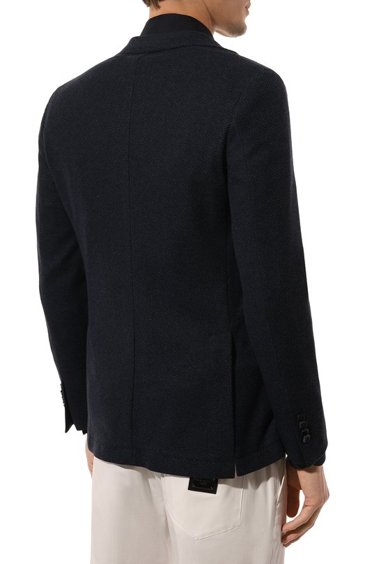 Пиджак из шерсти и хлопка Sartoria Latorre JD74/JG031 Синий  JD74/JG031 Фото 6