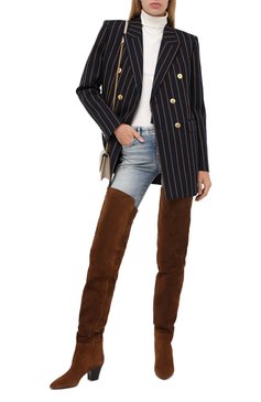 Замшевые ботфорты kim SAINT LAURENT, арт. 630897/1NZ00, фото 2