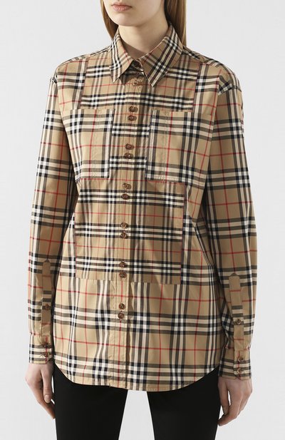 Хлопковая рубашка BURBERRY, арт. 8029532, фото 3
