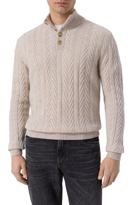 Свитер из шерсти и кашемира Andrea Campagna WU26N0460-07/FN026M Бежевый  WU26N0460-07/FN026M Фото 3