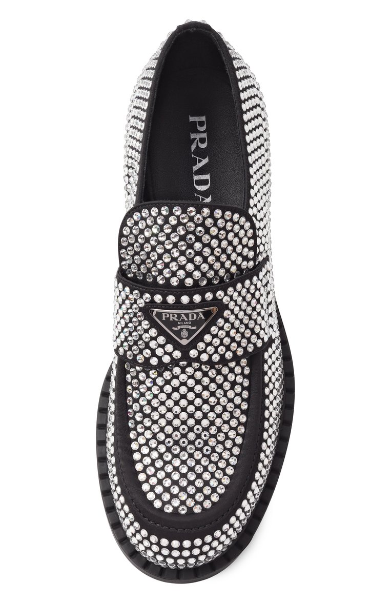 Мужские текстильные лоферы chocolate PRADA черного цвета, арт. 2DE135-2AWL-F0Z2D | Фото 6 (Нос: Не проставлено; Стили: Кэжуэл; Материал внешний: Текстиль)