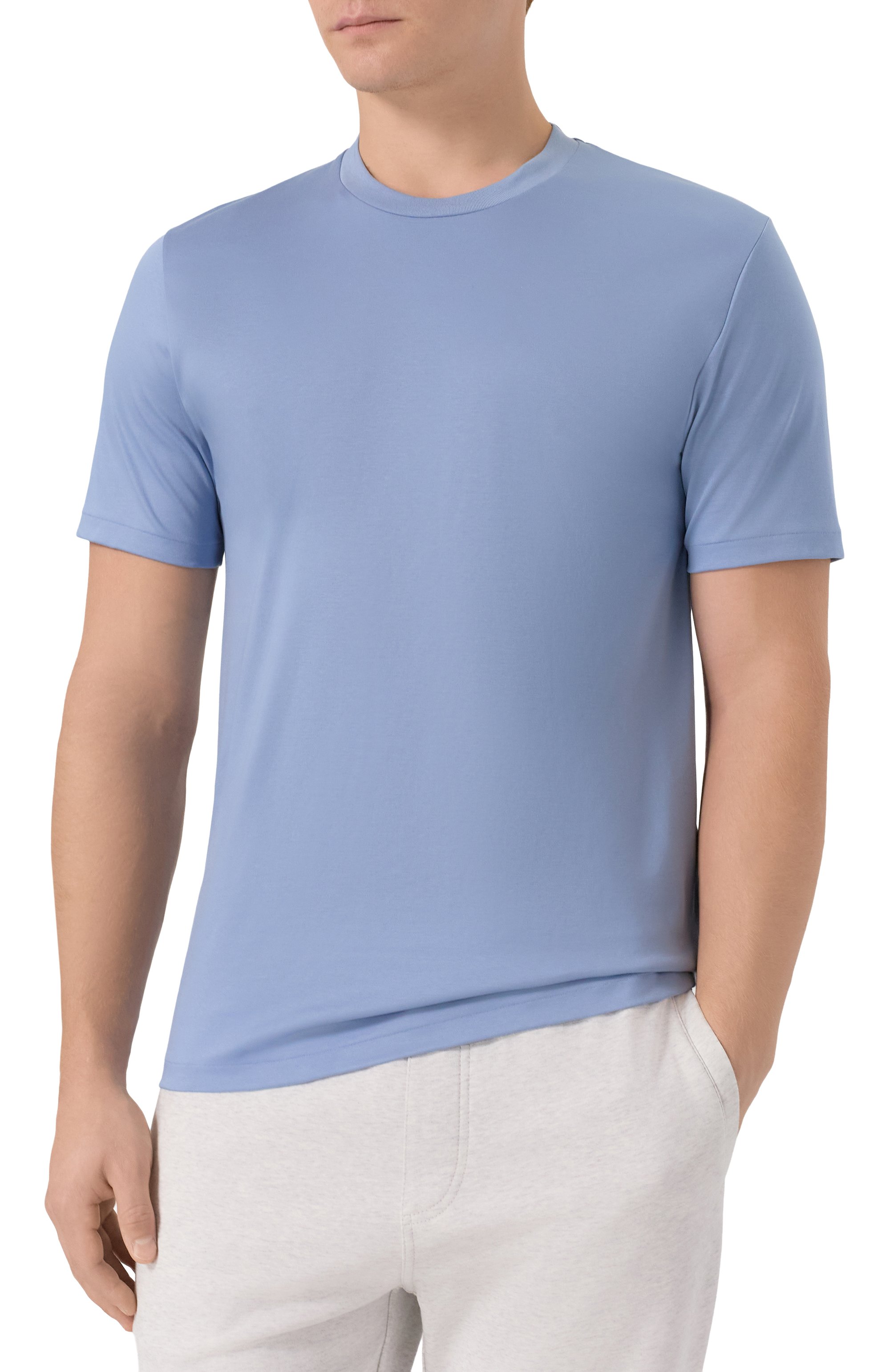 Хлопковая футболка ZIMMERLI голубого цвета по цене 19750 руб., арт. 286-1447, фото 3 Хлопковая футболка ZIMMERLI, арт. 286-1447, фото 3